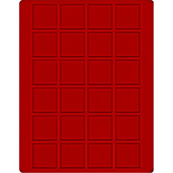 Lindner 2124E Bandeja 42 mm para monedas con 24 huecos cuadrados