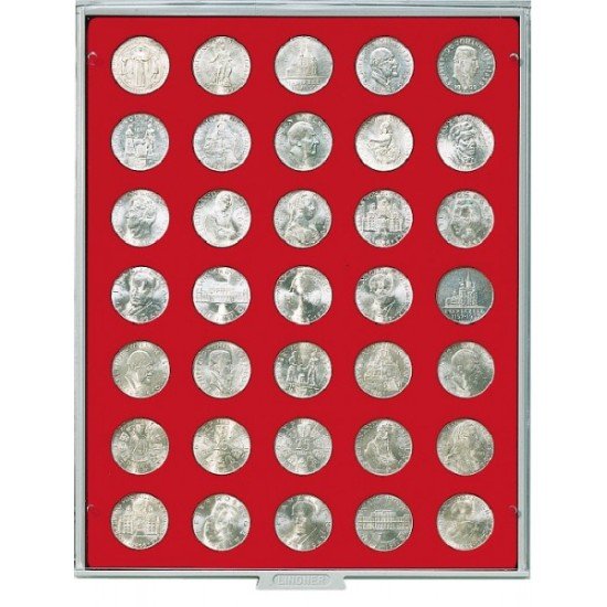 Lindner 2125E Bandeja 30 mm para monedas con 35 hoyos redondos