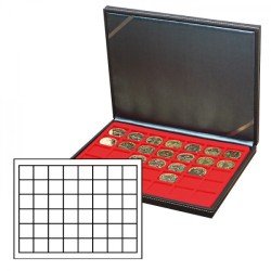 Lindner 2364-2148E Estuche para monedas NERA M con plantilla para monedas en color rojo claro con 48 casilleros cuadrados para monedas/cápsulas par monedas de hasta 30 mm Lindner 2364-2148E Estuche para monedas NERA M con plantilla para monedas en color rojo claro con 48 casilleros cuadrados para monedas/cápsulas par monedas de hasta 30 mm