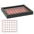 Lindner 2367-2115E Estuche para monedas NERA M PLUS con plantilla para monedas en color rojo claro con 30 casilleros cuadrados para monedas/cápsulas hasta 38 mm