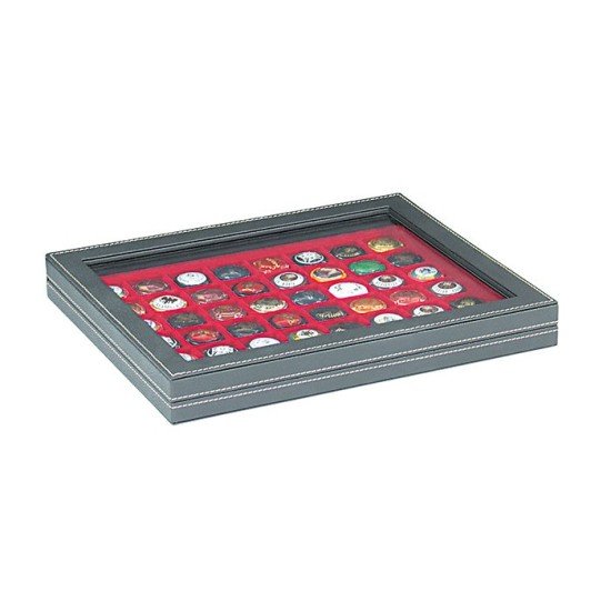 Lindner 2367-2148E Estuche para monedas NERA M PLUS con plantilla para monedas en color rojo claro con 48 casilleros cuadrados para monedas/cápsulas para monedas de hasta 30 mm Lindner 2367-2148E Estuche para monedas NERA M PLUS con plantilla para monedas en color rojo claro con 48 casilleros cuadrados para monedas/cápsulas para monedas de hasta 30 mm