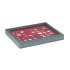 Lindner 2367-2148E Estuche para monedas NERA M PLUS con plantilla para monedas en color rojo claro con 48 casilleros cuadrados para monedas/cápsulas para monedas de hasta 30 mm