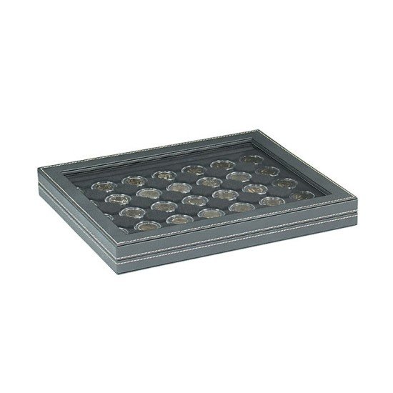 Lindner 2367-2226CE Estuche para monedas NERA M PLUS con plantilla para monedas en color negro con 30 hoyos redondos para cápsulas para monedas de hasta 39 mm Lindner 2367-2226CE Estuche para monedas NERA M PLUS con plantilla para monedas en color negro con 30 hoyos redondos para cápsulas para monedas de hasta 39 mm