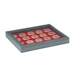Lindner 2367-2722E Estuche para monedas NERA M PLUS con plantilla para monedas en color rojo oscuro para 20 marquitos para monedas 50 x 50 mm/cápsulas CARRÉE/ORTO Lindner 2367-2722E Estuche para monedas NERA M PLUS con plantilla para monedas en color rojo oscuro para 20 marquitos para monedas 50 x 50 mm/cápsulas CARRÉE/ORTO