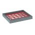 Lindner 2367-2724E Estuche para monedas NERA M PLUS con plantilla para monedas en color rojo oscuro con 24 casilleros cuadrados para monedas/cápsulas de hasta 42 mm
