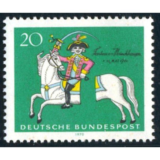 MI2 Alemania Federal Germany Nº 485 1970 250º Aniv. del nacim. del Barón Hieronymus Lujo MI2 Alemania Federal Germany Nº 485 1970 250º Aniv. del nacim. del Barón Hieronymus Lujo