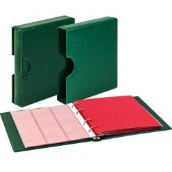 Lindner 1106NW-G Juego: Álbum para monedas karat CLASSIC con estuche protector, en color verde Incl. dos paquetes de 5 hojas de monedas karat de su elección