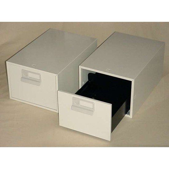 Lindner K-KS2 Fichero de acero para tarjetas (para jalar), para tarjetas para clasificar en formato DIN A5 horizontal 