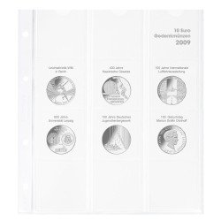 Lindner 1108D09 Hoja pre-impresa karat para monedas conmemorativas de 10 euros 2009 Alemania Lindner 1108D09 Hoja pre-impresa karat para monedas conmemorativas de 10 euros 2009 Alemania