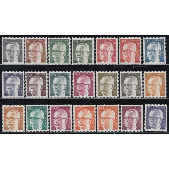 Alemania Federal Germany 505/17 1970 - 73 Serie-Presidente G.Heinemann MNH 