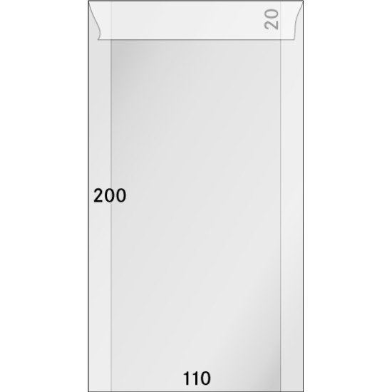 Lindner 722 Sobres de brillantina 110 x 200 + 20 mm pqte de 500