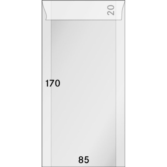 Lindner 721 Sobres de brillantina 85 x 170 + 20 mm pqte de 500