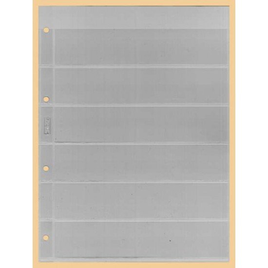Lindner K-E16 Hoja clasificadora KOBRA, transparente, 6 tiras por lado Lindner K-E16 Hoja clasificadora KOBRA, transparente, 6 tiras por lado