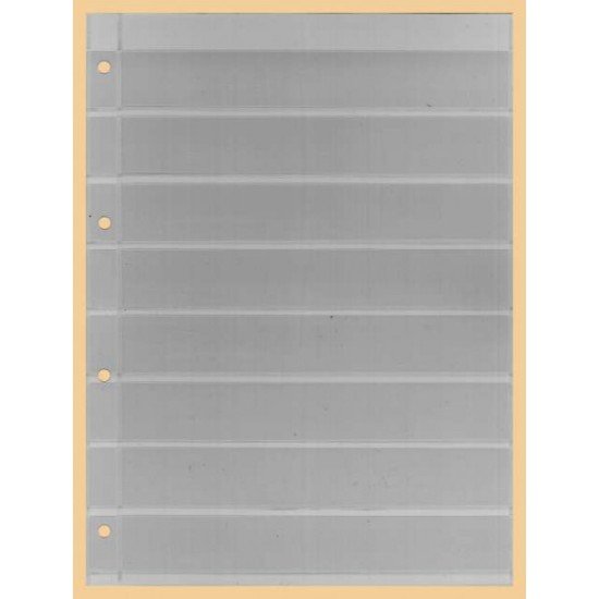 Lindner K-E18 Hoja clasificadora KOBRA, transparente, 8 tiras por lado 
