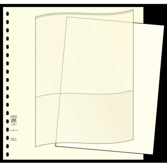 Lindner 802013 Hojas descriptivas, Formato 249 x 215 mm, blanco, 100 piezas 