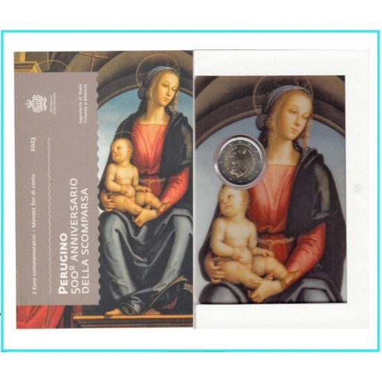San Marino 2023 2 € euros conmemorativos Cartera Oficial Perugino San Marino 2023 2 € euros conmemorativos Cartera Oficial Perugino