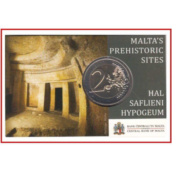 Malta 2022 2 € euros Moneda Coin Card Hipogeo de Hal Saflieni