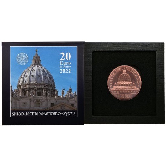 Vaticano 2022 Cartera Oficial Estuche Cartón Moneda 20€ Arte y Fe San Pietro Vaticano 2022 Cartera Oficial Estuche Cartón Moneda 20€ Arte y Fe San Pietro