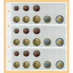 Lindner K-FE24 Hoja para monedas euro KOBRA para 3 series de monedas euro 