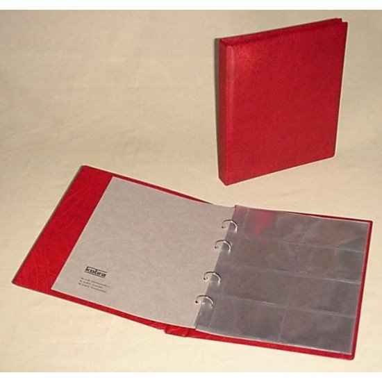 Lindner K-G28-R Álbum para tarjetas telefónicas KOBRA con 10 hojas transparentes para tarjetas telefónicas, en color rojo, 270 x 230 mm Lindner K-G28-R Álbum para tarjetas telefónicas KOBRA con 10 hojas transparentes para tarjetas telefónicas, en color rojo, 270 x 230 mm
