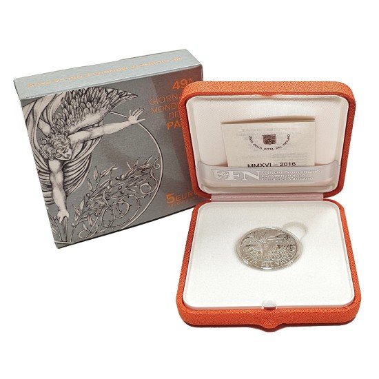 Vaticano 2016 Cartera Oficial Estuche Moneda 5€ euros proof  Día mundial de la paz