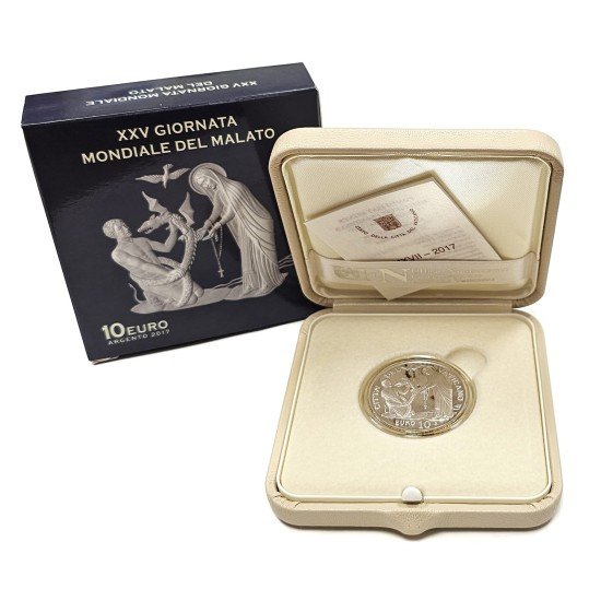 Vaticano 2017 Cartera Oficial Estuche Moneda 10€ euros proof Día mundial del enfermo 