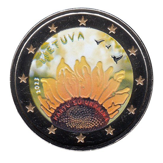 Lituania 2023 2 € euros conmemorativos Color Juntos con Ucrania Lituania 2023 2 € euros conmemorativos Color Juntos con Ucrania