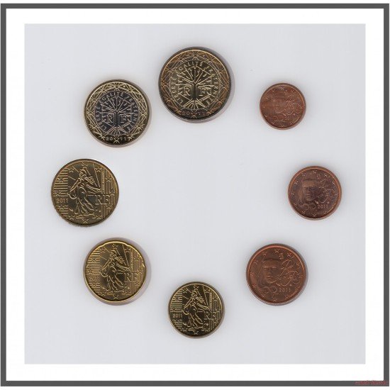 Francia 2011 Emisión monedas Sistema monetario euro € Tira