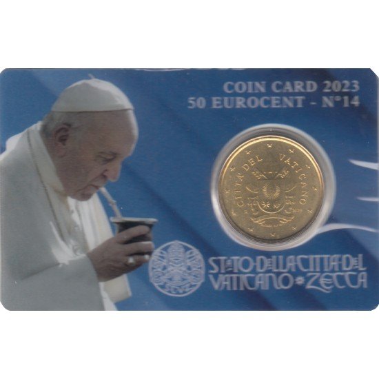 Vaticano 2023 Cartera Oficial Coin Card nº 14 Moneda 0.50 € euros Vaticano 2023 Cartera Oficial Coin Card nº 14 Moneda 0.50 € euros