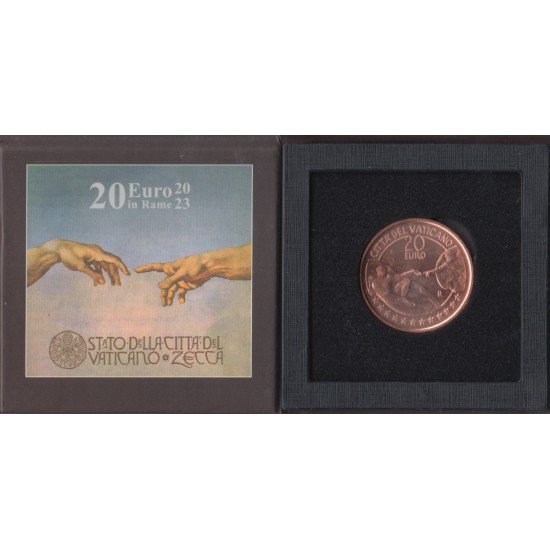 Vaticano 2023 Cartera Oficial Estuche Cartón Moneda 20€ Arte y Fe