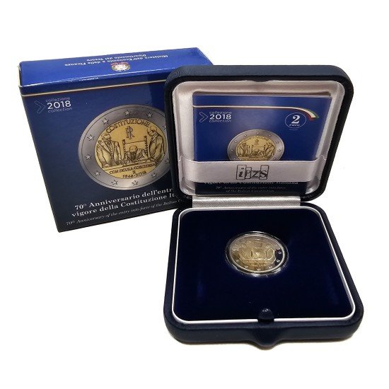 Italia 2018 Cartera Oficial Estuche Moneda 2€ conmemorativos proof 70 Aniv. Constituciòn Italia 2018 Cartera Oficial Estuche Moneda 2€ conmemorativos proof 70 Aniv. Constituciòn