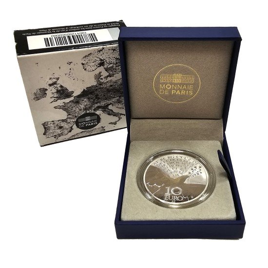 Francia France 2015 10€ proof paloma paz Europa plata