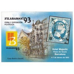 España Spain Hojitas Recuerdo 124 1995 Feria y Exposición Filatélica FILABARNA 93 Barcelona