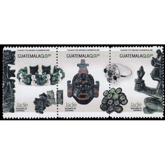 Guatemala 688/90 2014 Artesanía objetos de jade MNH