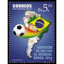 Bolivia 1543 2014 Adhesión de Bolivia al Mundial Brasil 2014 MNH