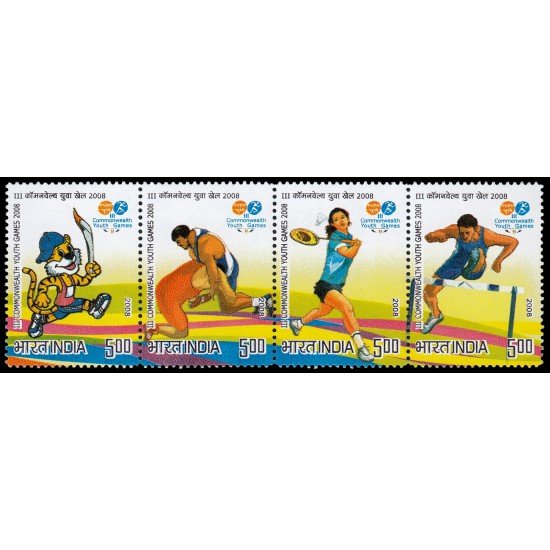 India 2060/63 2008 3 Juegos juveniles de Commonwealth MNH
