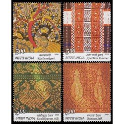 India 2208/11 2009 Tejidos tradicionales MNH