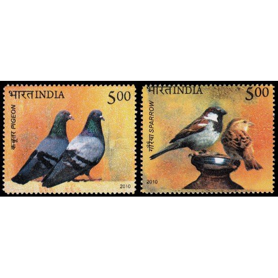 India 2260/61 2010 Fauna Pájaros MNH India 2260/61 2010 Fauna Pájaros MNH