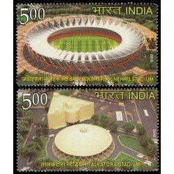 India 2263/64 2010 19 Juegos de la Commonwealth Delhi Estadios MNH