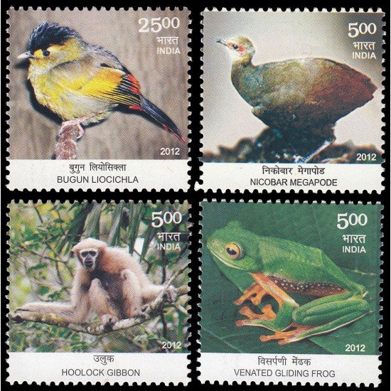 India 2431/34 2012 Fauna endémica India MNH