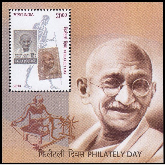 India HB 105 2013 Día de la filatelia Gandhi  MNH