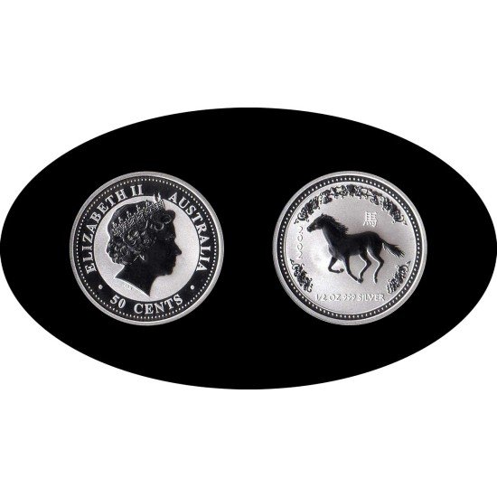 Australia 1/2 OZ onza 2002 Caballo Horse 50 cents Plata Ag 