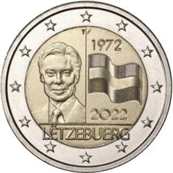 Luxemburgo 2022 2 € euros conmemorativos Bandera Luxemburgo 2022 2 € euros conmemorativos Bandera