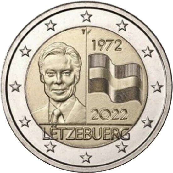 Luxemburgo 2022 2 € euros conmemorativos Bandera Luxemburgo 2022 2 € euros conmemorativos Bandera