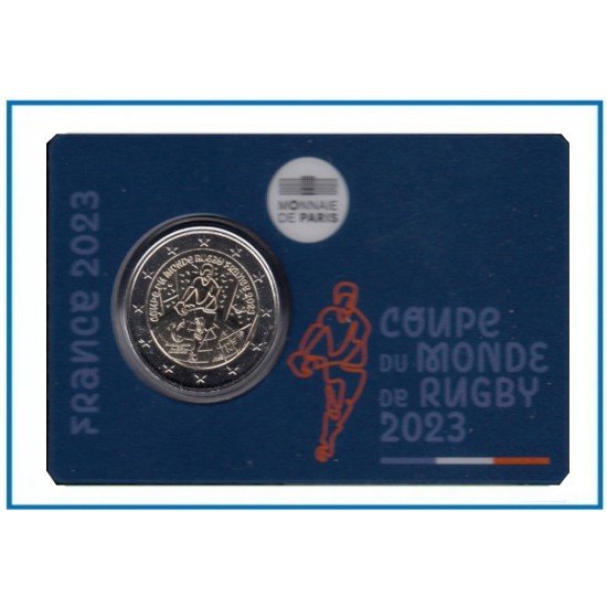 Francia France 2023 2€ Coin Card Copa del Mundo de Rugby 2023 Francia France 2023 2€ Coin Card Copa del Mundo de Rugby 2023