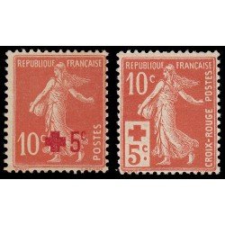France Francia 146/47 1914 Semeuse Cruz Roja MNH France Francia 146/47 1914 Semeuse Cruz Roja MNH