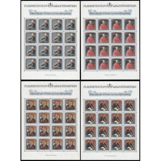 Liechtenstein 780/83 1984 Retratos de visitantes célebres MNH