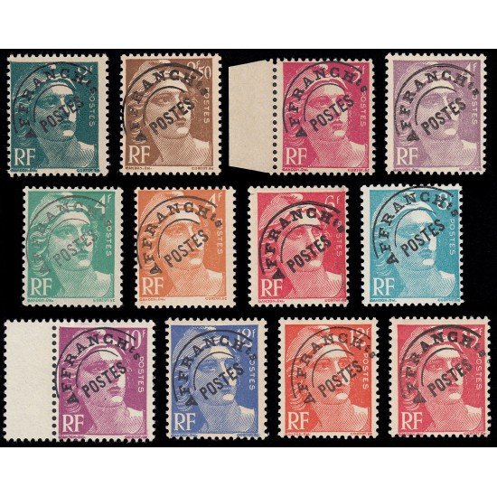 France Francia Preobliterados P- 94/05 1922-47  Marianne de Gandon MNH