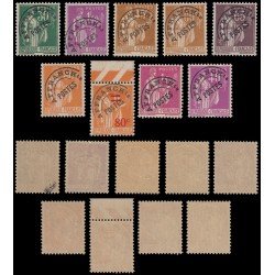 France Francia Preobliterados P- 69/77 1933-39 Semeuse Paix MNH