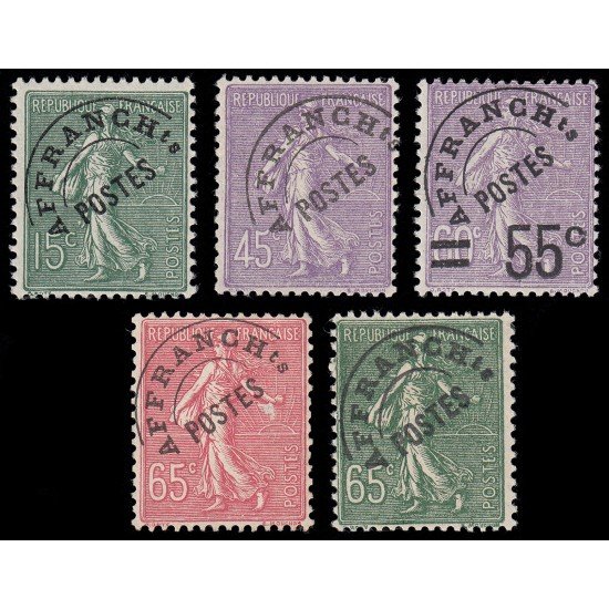 France Francia Preobliterados P- 45/49 1922-27 Semeuse Línea MNH